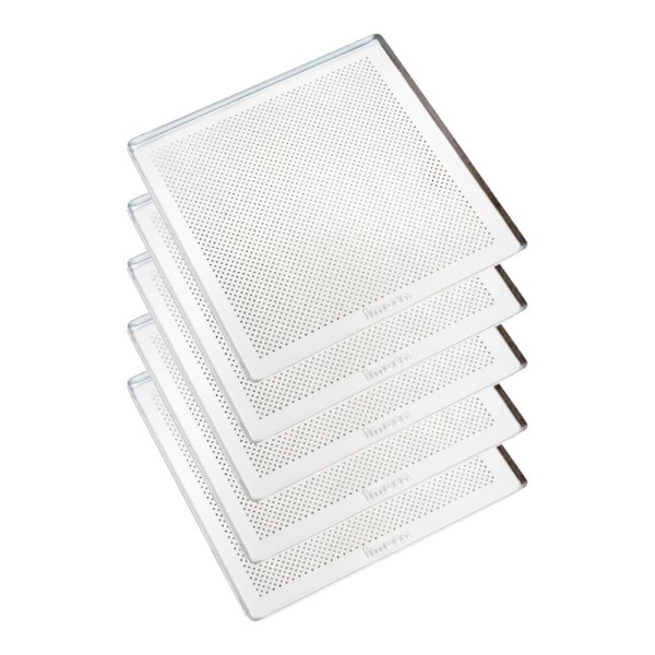 5 Assadeiras Alum�nio Perfurada Estampada 35X35X1 Imeca