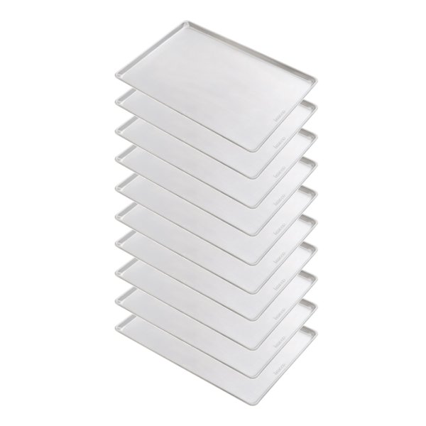 10 Assadeiras Alum�nio Lisa Estampada 60X40X2 Imeca