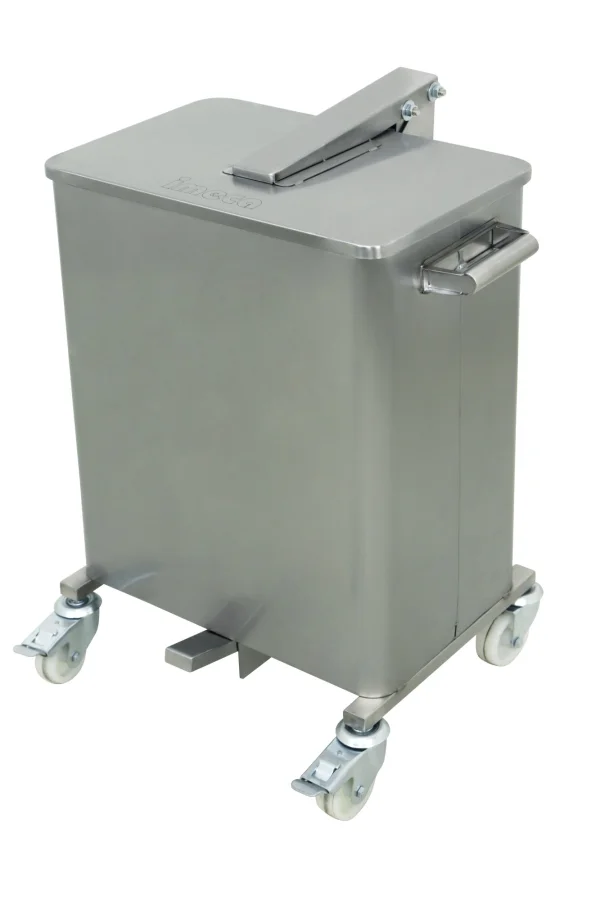 Lixeira Aço Inox 430 - 75 Litros Com Rodas Cantos Redondos