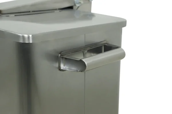 Lixeira Aço Inox 430 - 75 Litros Com Rodas Cantos Redondos