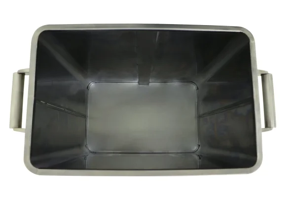 Lixeira Aço Inox 430 - 75 Litros Com Rodas Cantos Redondos