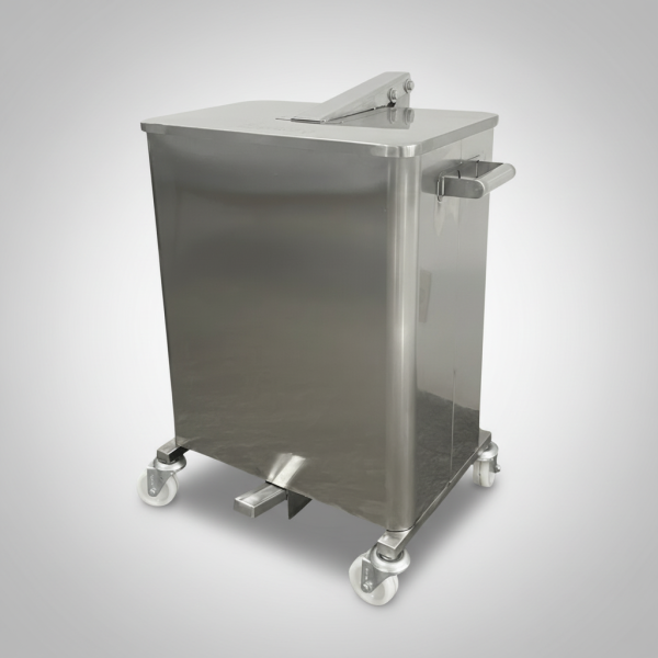 Lixeira A�o Inox 430 - 75 Litros Com Rodas Cantos Redondos