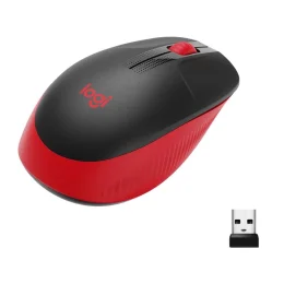 Mouse sem fio Logitech M190 com Design Ambidestro de Tamanho Padro, Conexo USB e Pilha Inclusa, Vermelho - 910-005904