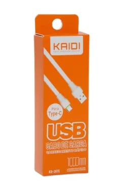 Cabo USB Tipo C Kaidi 1 Metro 2.1A Kaidi - KD-307C