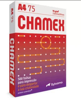 Papel Sulfite A4 Chamex Super, 210 x 297mm, 90grs, Pacote 500 Folhas, Branco