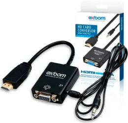 Cabo Conversor Hdmi A para VGA Fmea com udio Exbom BLISTER- 01279 / CC-HVA100