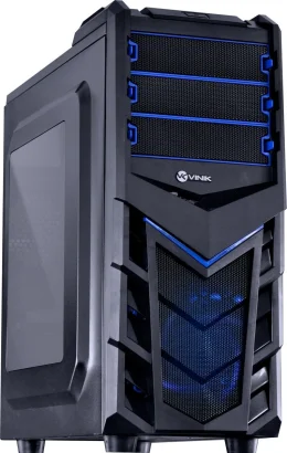 Gabinete Midtower Vx Gaming Eruption V2 Preto, Fan Frontal 120Mm Led Azul, Usb 3.0 E Janela Acrlica