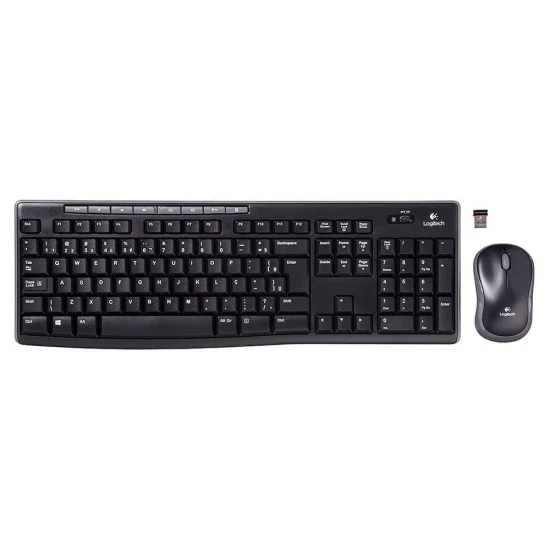 Teclado E Mouse Logitech Mk270 Sem Fio Multimdia Preto Abnt2