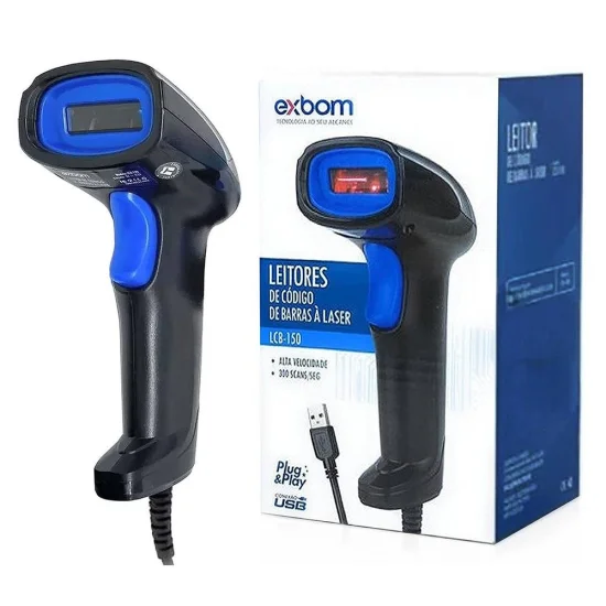Leitor de Cdigo de Barras USB com Fio Layout Padro de Leitura FEBRABAN para Boletos LCB-150 Exbom