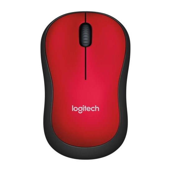 Mouse sem fio Logitech M185 com Design Ambidestro Compacto, Conex�o USB e Pilha Inclusa, Vermelho - 910-003635