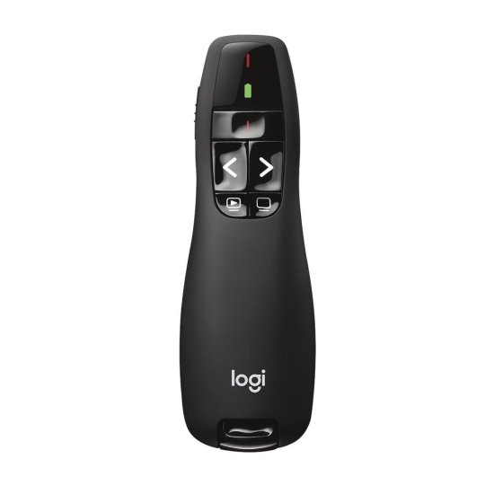 Apresentador sem fio Logitech R400 com Laser Pointer Vermelho, Conex�o USB e Pilha Inclusa - 910-001354