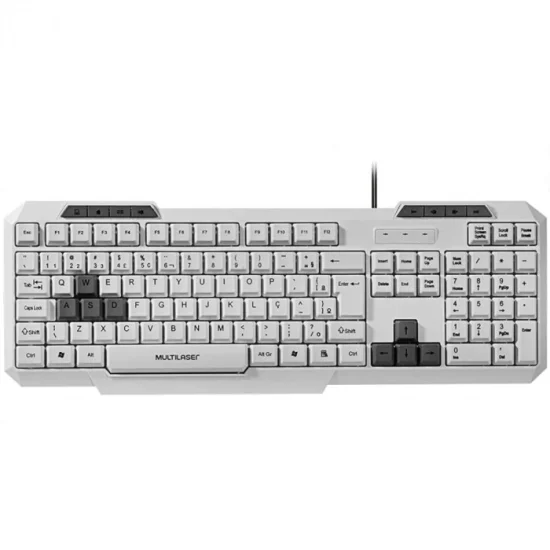 Teclado Gamer Multimdia Slim Branco TC267 Multilaser