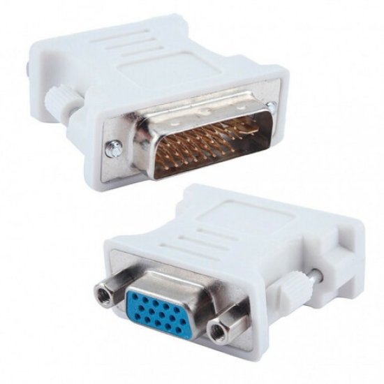 Adaptador DVI-i 24.5 Pinos Macho para VGA Femea 15 Pinos