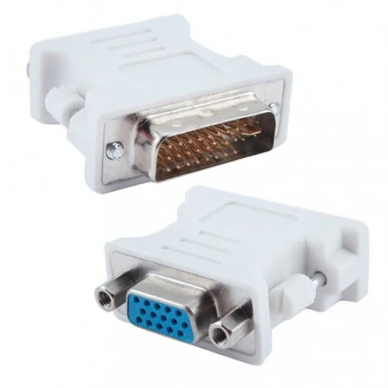 Adaptador DVI-i 24.5 Pinos Macho para VGA Femea 15 Pinos