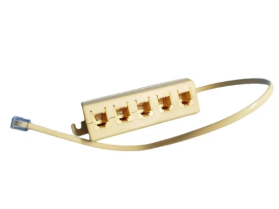 Multiplicador de Linha Telefnica Rj11 5 Fmeas X 1 Macho