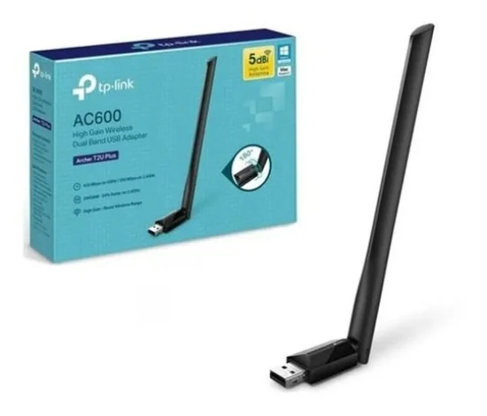 Adaptador Wireless TP-Link USB 2.0 AC600 Archer T2U Plus (Oem)