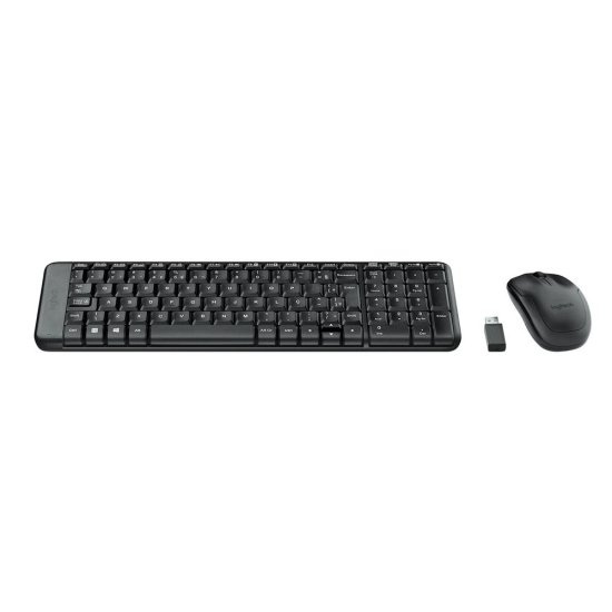KI Teclado e Mouse sem fio Logitech MK220 com Design Compacto, Conexão USB, Pilhas Inclusas e Layout ABNT2 - 920-004431