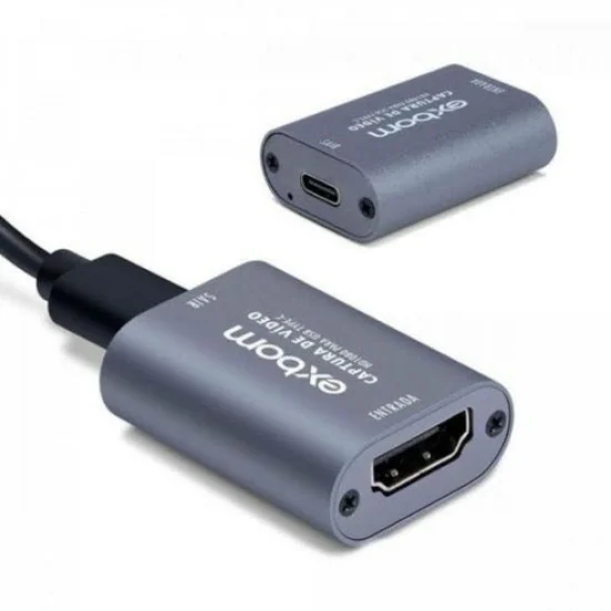 Placa de Captura de Vdeo HDMI para Usb Type-C 4k Exbom 03641- CV-U3C100