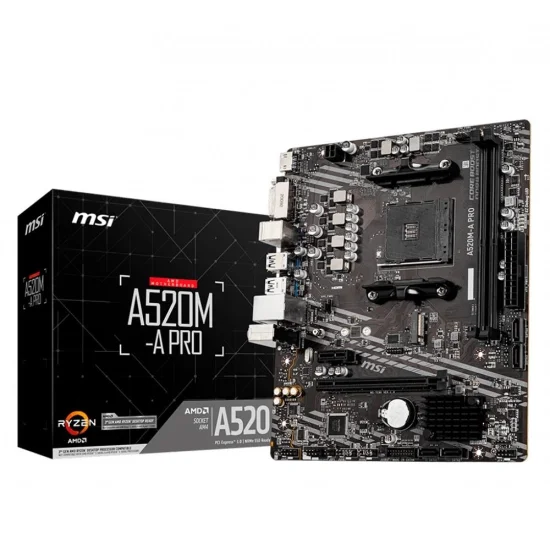 Placa-Me MSI A520M-A PRO, AMD AM4, mATX, DDR4