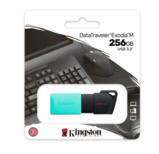 Pendrive de 256GB Exodia M padro USB 3.2 Ger.1 DTXM/256GB - (Preto E Verde)