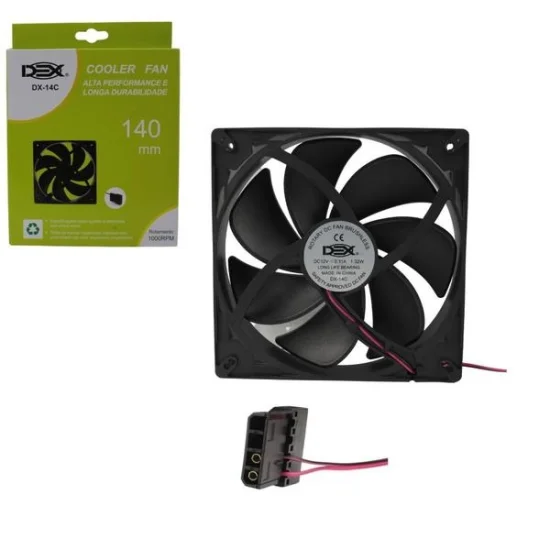Cooler Fan Alta Performance 140mm Rolamento 1000RPM DX-14C DEX