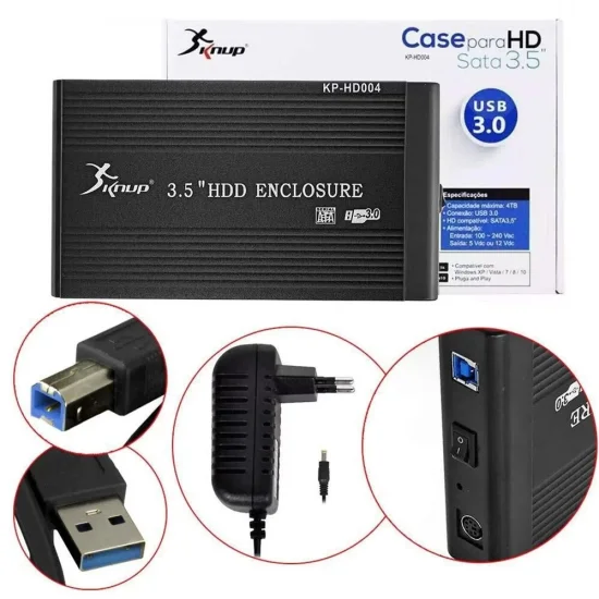 Case Externo Para HD Sata 3.5 Polegadas Usb 3.0 KNUP - KP-HD004