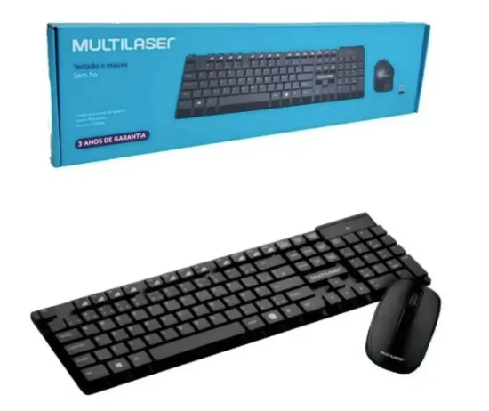 Kit De Teclado E Mouse Sem Fio Multi, 1200DPI, com Teclas Flutuantes USB, Preto - TC251