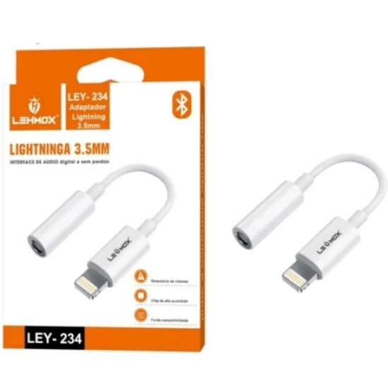Adaptador IOS Lightning p/ Conector de Fones de Ouvido P2 3,5 mm Lehmox - LEY-234