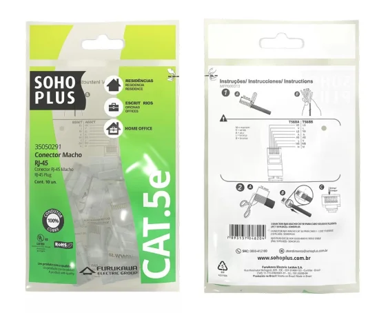 Conector RJ45 macho CAT.5E  Furukawa CX 10 UN