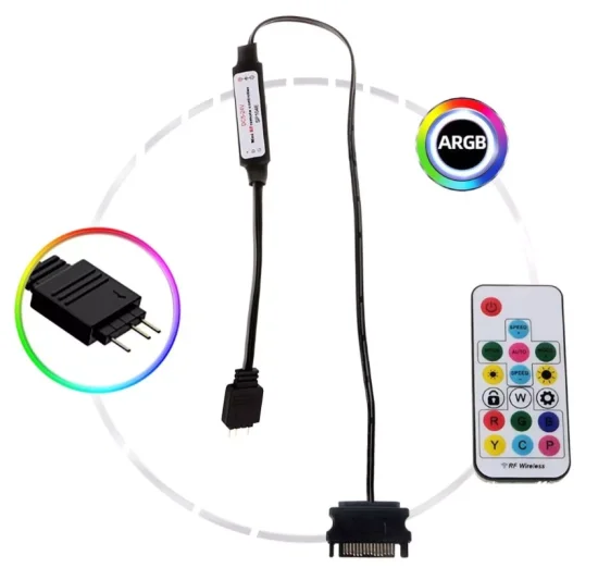 CONTROLADORA A-RGB 3 PINOS 5V + CONTROLE PC LED ENDEREVEL