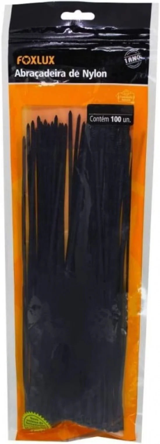 Cinta Abraadeira em Nylon 200X3,5 MM Pacote Com 100 Unidades Preta