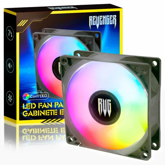 Cooler Fan RGB para Gabinete PC 80mm REVENGER - G-VR337