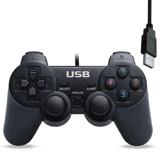 Controle para PC com Fio USB Dualshock Joystick  - VC-302