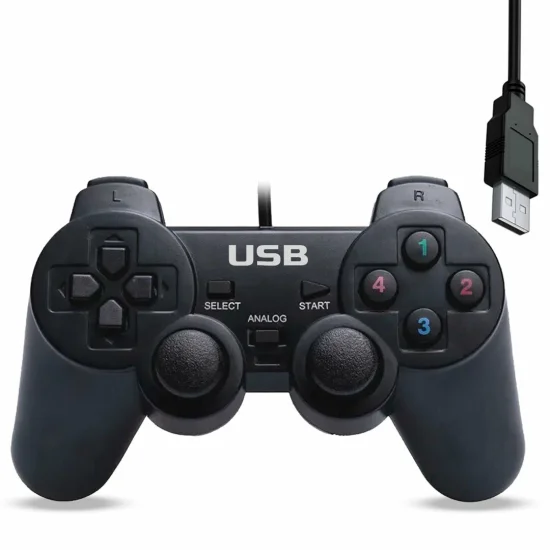 Controle para PC com Fio USB Dualshock Joystick  - VC-302
