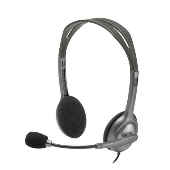 Headset com fio Logitech H111 com Microfone com Redu��o de Ru�do e Conex�o 3,5mm - 981-000612