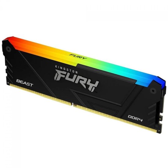 Mem�ria RAM Kingston Fury Beast, RGB, 16GB, 3200MHz, DDR4, CL16, Preto - KF432C16BB12A/16