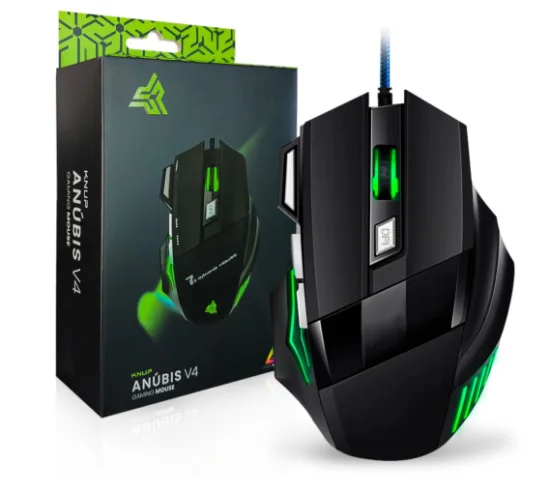 Mouse Gamer Usb 2400 Dpi com Led 7 Botes Knup - KP-V4