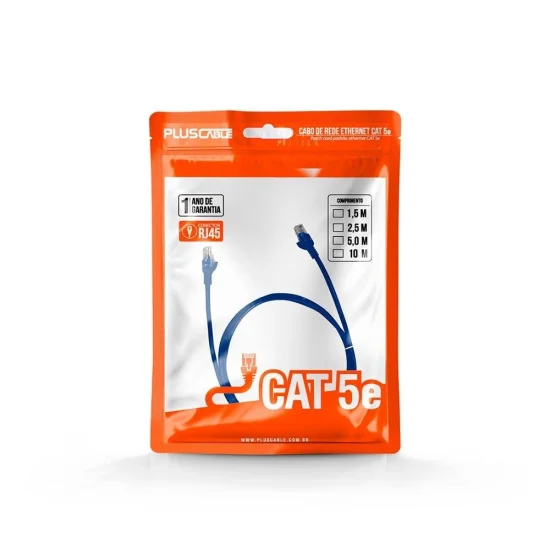 Cabo de Rede Patch Cord CAT.5e Plus Cable,1.5m, Azul - PC-ETHU15BL