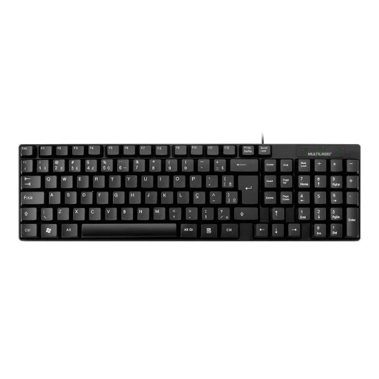 Teclado Multi Slim Resistente  gua, ABNT2, Preto - TC193
