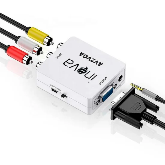 Conversor de Video e udio AV RCA para VGA INOVA - ZJT-50006