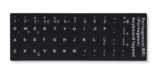Adesivo para Teclado de Notebook Portugu�s ABNT2 � | Preto