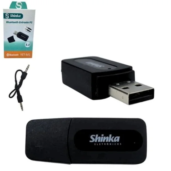 Adaptador Bluetooth 5.0 Receptor De Musica Cabo P2 YET-M1 SHINKA