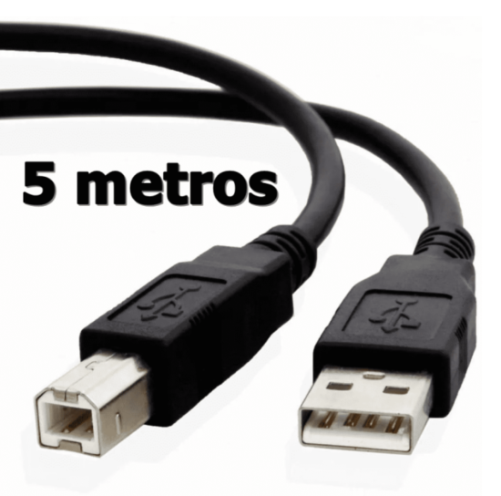 Cabo Impressora, USB 2.0, Filtro, 5 Metros