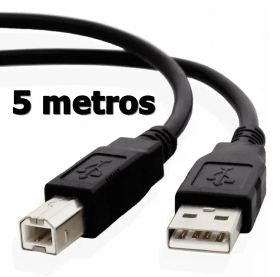 Cabo Impressora, USB 2.0, Filtro, 5 Metros