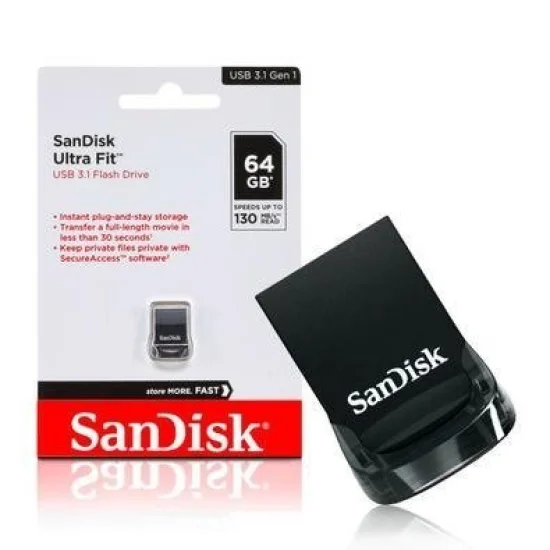 Pen Drive 64GB, Usb 3.1 Z43, Ultra Fit,  SDCZ430-064G-G46 Sandisk.