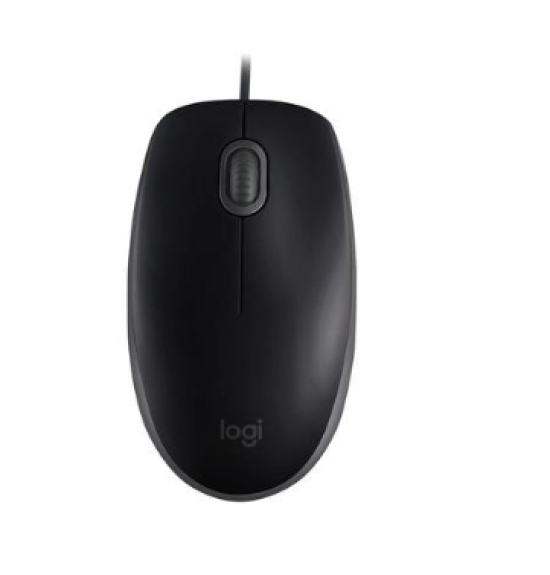 Mouse com fio USB Logitech M110 com Clique Silencioso, Design Ambidestro e Facilidade Plug and Play, Preto - 910-006756