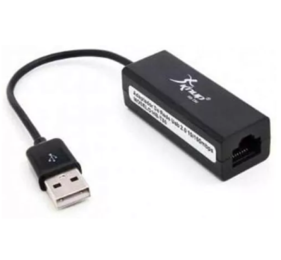 Adaptador Usb 2.0 Para Para Rede Rj45 20 Cent�metros Preto Hb-T80 KNUP