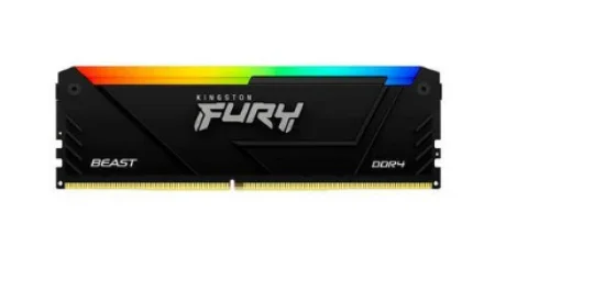 Memria Kingston FURY BEAST, RGB, 16GB (1X16GB), DDR4, 2666MHZ, C16, Preto, KF426C16BB12A/16