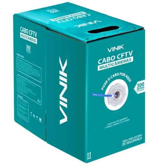 Cabo Multicameras 4 Pares 24AWG CCA 300M Azul Elgin