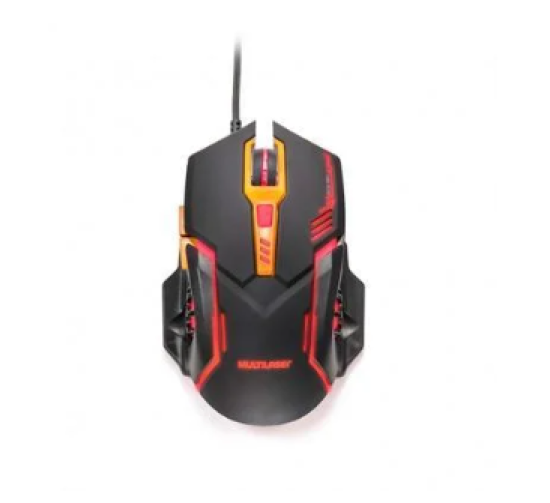 Mouse Gamer, Dpi 2400, Multi, Preto e Laranja - MO270